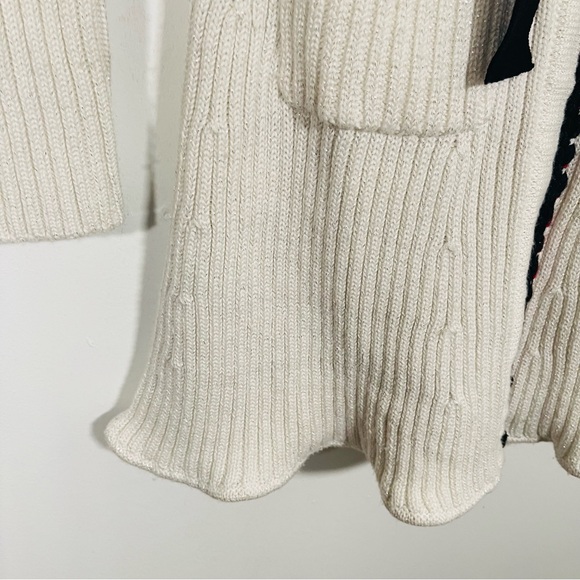 Self-Portrait Lurex Knit Dress Ivory Black Red Preppy Career Modest Trendy - Picture 12 of 15